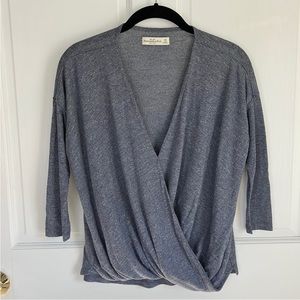 Abercrombie & Fitch Draped Blue Top